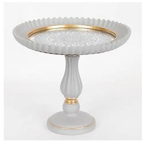 Декоративен поднос Ø 23,5 см, сив/златист