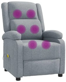 340936 vidaXL Масажен стол, светлосив, текстил