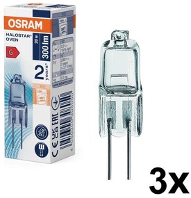 Комплект от 3 броя крушки за фурна HALOSTAR G4/20W/12V 2700K - Osram