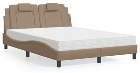 3208800 vidaXL Легло Viana без матрак, капучино, 140x200 см, изкуствена кожа