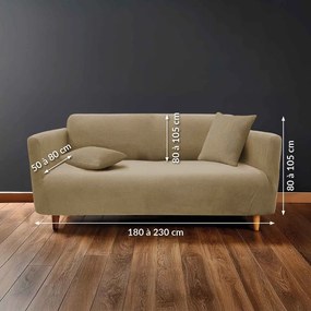 Кафяво триместно ластично покривало за диван Sacha – douceur d'intérieur