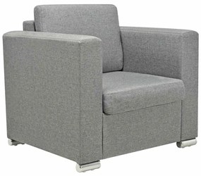 243579 vidaXL Фотьойл, светлосив, текстил