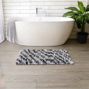 Сиво-син текстилен килим за баня 60x90 cm Lerici – Wenko