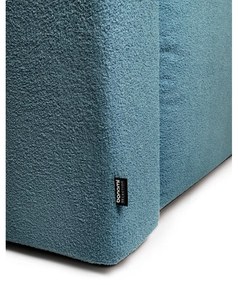 Син разтегателен ъглов диван от букле (десен ъгъл) Quinoa – Bonami Selection