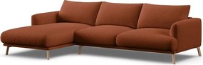 Теракотен ъглов диван (ляв ъгъл/с лежанка) Naomi – Micadoni