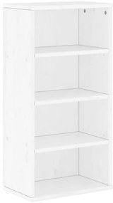 4103602 vidaXL Страничен шкаф ODDA White 40x24x79 cm Масивна дървесина Бор