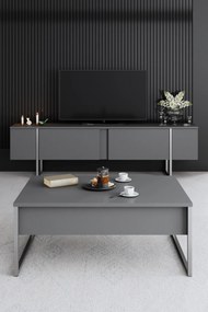 ТВ шкаф Luxe, цвят Антрацит Сребърен