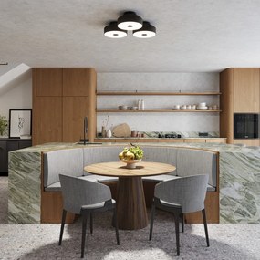 Черно осветително тяло за таван ø 30 cm Blacko – Sollux