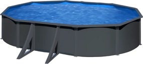 Сглобяем басейн с твърди стени и пясъчна помпа ANTHRACITE 6.10x3.75x1.32 м - Gre