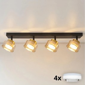 Brilagi - LED Точково осветително тяло AURA LUX 4xGX53/30W/230V черно/златно