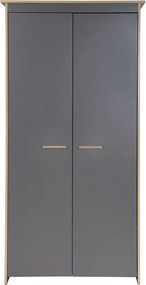 Детски гардероб в дъбов декор в антрацитен и естествен цвят 50x190x96 cm Anna – Roba