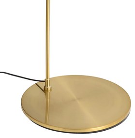 Модерна дъгова лампа месинг с бежов абажур - Vinossa