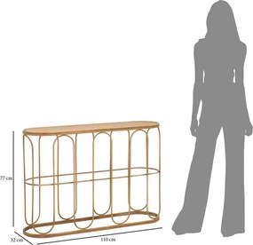 Ратанова конзолна маса в естествен цвят 32x110 cm Samui – Mauro Ferretti