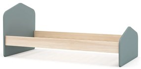 Детско легло 90x190 cm от декор от бор с включена подматрачна рамка в естествен цвят/сиво-зелено Estefania – Marckeric
