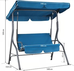 Градинска люлка CASARIA® синя, със защитен калъф KINGSLEEVE®