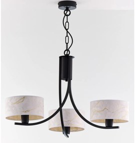 Jupiter 2103 - Полилей на верига ARTHUR 3xE27/15W/230V бял/черен/мраморен декор