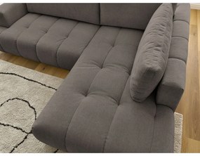 Кафяво-сив сгъваем/с място за съхранение ъглов диван (десен ъгъл/L форма) Fuji – Bobochic Paris