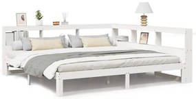 3324374 vidaXL Легло с етажерка за книги, без матрак, 180x200 см, бор масив