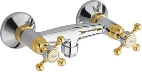 Стенна душ батерия в лъскаво-сребрист и златист цвят (1 изход) Antea – Sapho