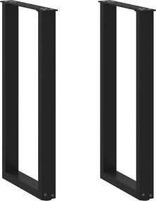 4013168 vidaXL Крака за конзолна маса, U-образни, 2 бр., черни, 28 x (72-73) см, стомана