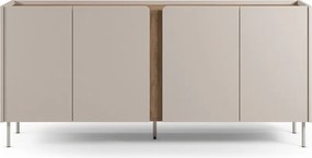 Кремаво-естествен скрин от декор от дъб 180x82x40 cm Lucile – Marckeric