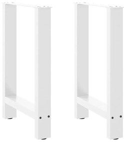 4013301 vidaXL Крака за трапезна маса, бели, 2 бр., 50 x (72-73) см, стомана