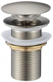 Клик сифон за мивка IC S A43N, Inter Ceramic, без преливник, месинг, никел, 6.5х9х4см