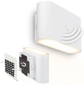 Briloner 3878016 - LED акумулаторна стенна лампа със сензор CHAT LED/3W/5V 2000 mAh бяла