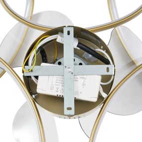 Вентилатор за таван месинг 55 см вкл. LED димируем с дистанционно управление - Mandy