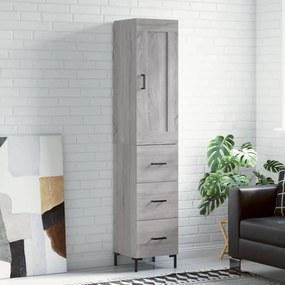 3200199 vidaXL Висок шкаф, сив сонома, 34,5x34x180 см, инженерно дърво