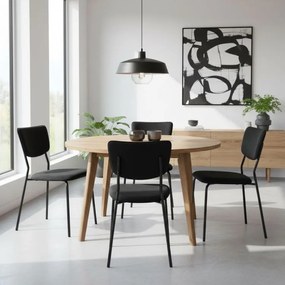 Комплект от 4 трапезни стола - тапицирани кадифени столове с метална конструкция