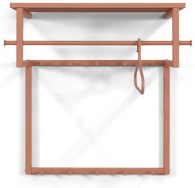 Метална стенна закачалка в цвят сьомга с рафт Rizzoli - Spinder Design