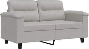 359556 vidaXL 2-местен диван, светлосиво, 120 см, микрофибърен плат