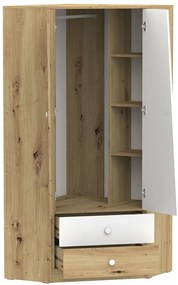Ъглов гардероб Nero 02 2-door-Natural-White-Gray