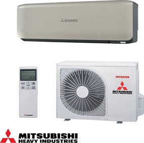 Инверторен климатик Mitsubishi Heavy Industries SRK20ZS-WT + SRC20ZS-W, 7000 BTU, 17 м2, A+++/A++, R-32, Бежов/Черен