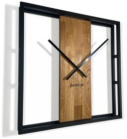 Дизайнерски стенен часовник в дизайн дърво и метал, 50 см