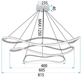 Висяща лампа LHJ016-CP3 ЧЕРНА