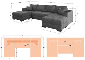 П - образен диван Мелвин