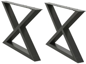 4012714 vidaXL Крака за масичка за кафе, 2 бр., антрацит, 70 x (42-43,3) см, стомана