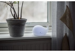Бяла LED детска нощна светлина Whale – Star Trading