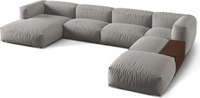 Светлосив модулен ъглов диван (десен ъгъл/U форма) Martina – Micadoni Home