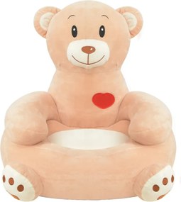 80161 vidaXL Плюшен детски стол Мече кафяв