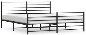 352341 vidaXL Метална рамка за легло, без матрак, с табли, черна, 180x200 см
