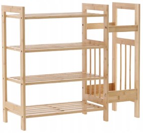 Бамбукова етажерка с 4 рафта 73,5 x 28 x 66 cm