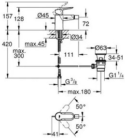 Смесител за биде Grohe Bauedge