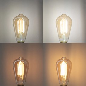 Комплект от 5 Smart E27 димируема в Kelvin LED лампа ST64 goldline 7W 700 lm 1800-4000K