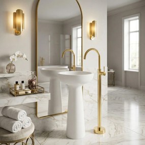 Подов смесител за мивка Rea Lungo Gold