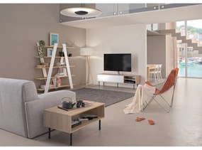 Масичка за телевизор с дъбов декор в бял и естествен цвят 165x40 cm Ampère - TemaHome