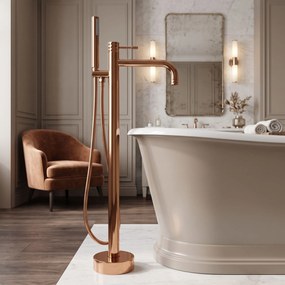 Cмесител-свободно стоящ  Rea Lungo Diamond Copper