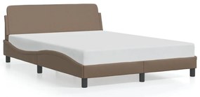 373182 vidaXL Рамка за легло с табла, капучино, 140x190 см, изкуствена кожа
